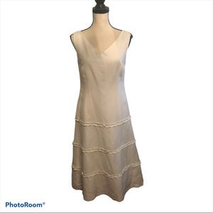 Talbots Full Length Linen Sleeveless Dress Sz 10